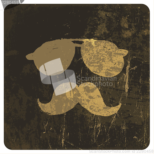 Image of Grunge illustration of vintage face. Vector