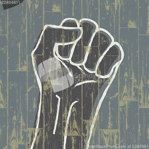 Image of Fist - revolution symbol. Grunge, EPS10.