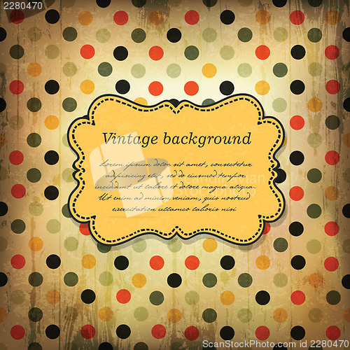 Image of Vintage card design with dot pattern. Vector, EPS10