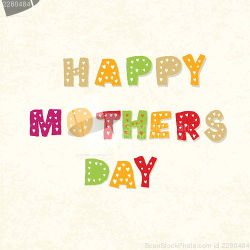 Image of Happy mothers day greeting card template. Vector