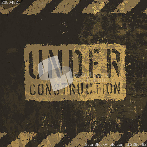 Image of Grunge "under construction" illustration. Vector