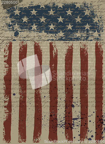 Image of Aged American Patriotic Background. Vector illustration, EPS10.