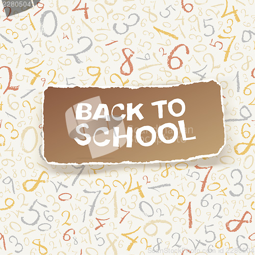 Image of Back to school on chaotic numbers seamless pattern. Vector, EPS1