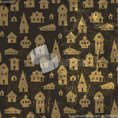 Image of Grunge illustration of king and queen chess figures. Vector