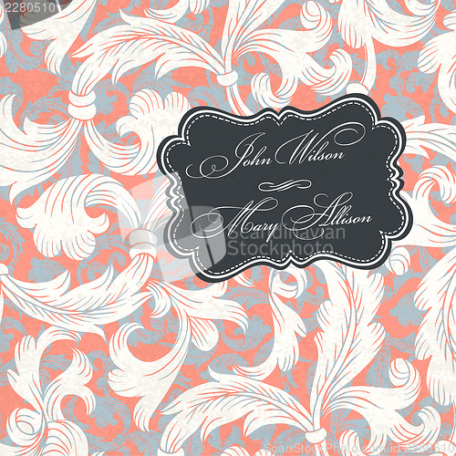 Image of Vintage styled wedding invitation. Vector illustration, EPS10