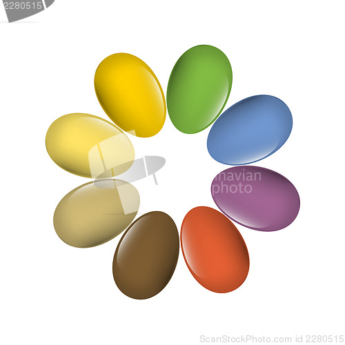 Image of Easter eggs multi-colored set. Vector, EPS10