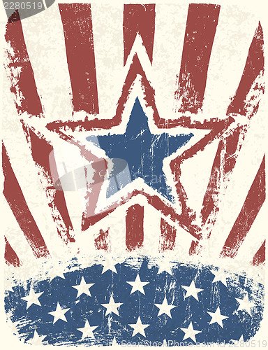 Image of Patriotic Grunge Independence Day poster. Vector