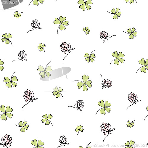 Image of Seamless clover background. Vector, EPS8