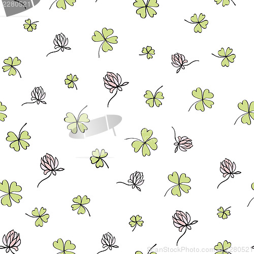 Image of Seamless clover background. Vector, EPS8