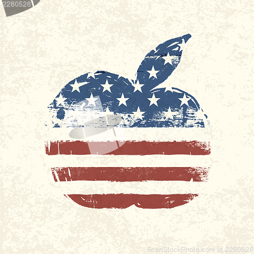 Image of Apple shaped american flag. Vector, EPS10