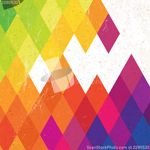 Image of Retro colorful rhombus background, vector