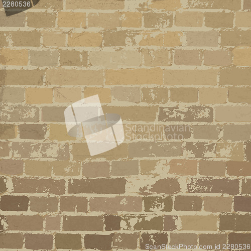 Image of Beige brick wall texture. Vector, EPS10