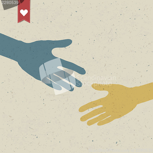 Image of Abstract hand shake. Vector, EPS10