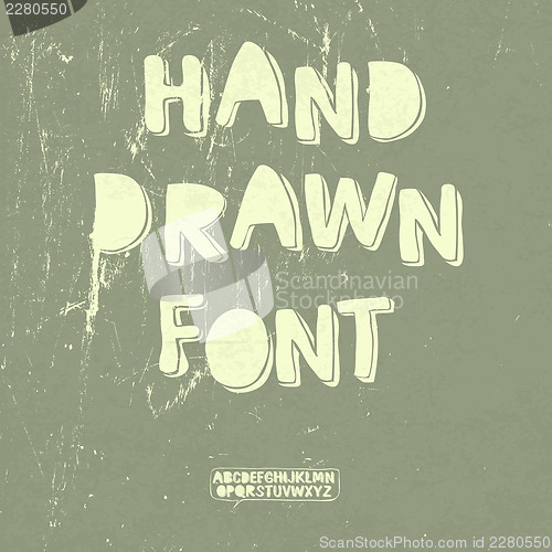 Image of Hand drawn font with shadow. Vector