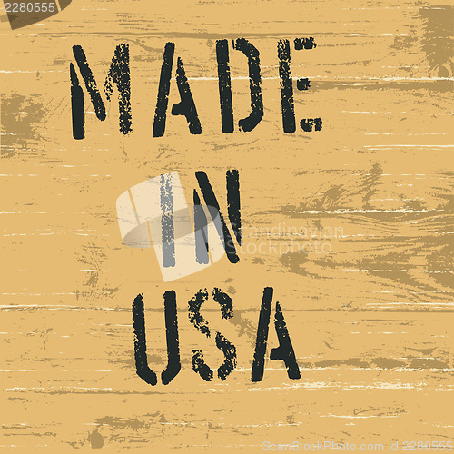 Image of Vintage western styled sign "Made in USA". Vector, EPS8