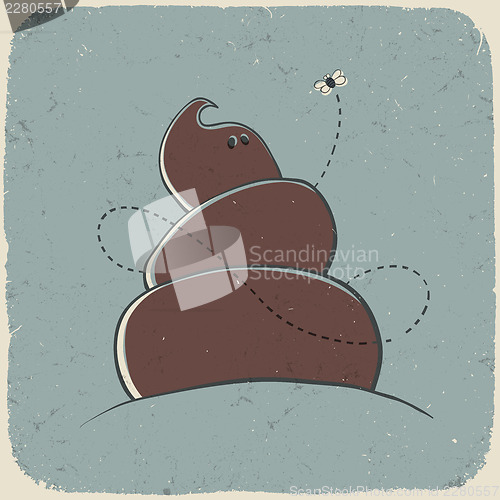Image of Poo character (shit gay). Retro styled vector illustration, EPS1