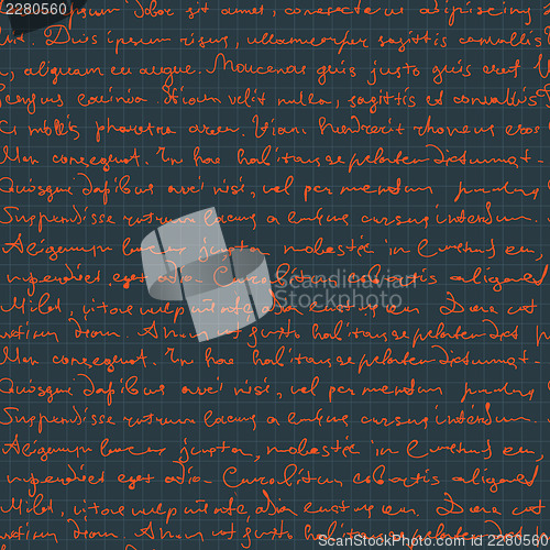 Image of Seamless handwritings on cell patterned background. Vector, EPS1