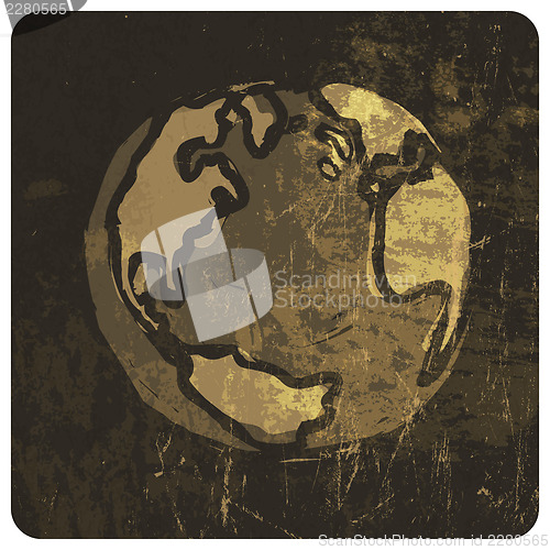 Image of Earth planet grunge illustration. Vector, EPS10