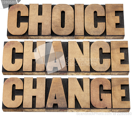 Image of choice, chance and change