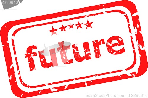 Image of future red rubber stamp over a white background