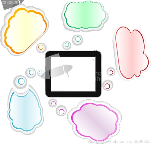 Image of cloud computing and touch pad concept