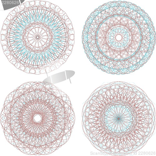 Image of guilloche pattern for currency, certificate or diplomas