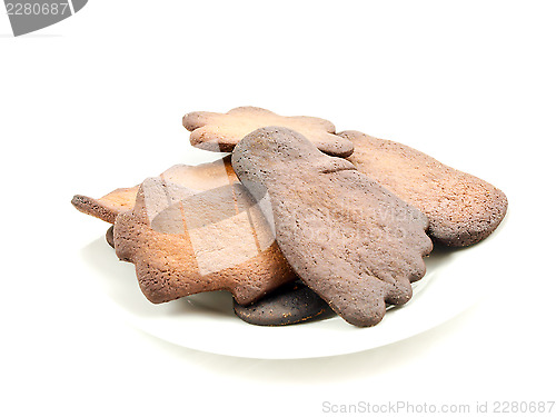 Image of Burned cookies on white plate