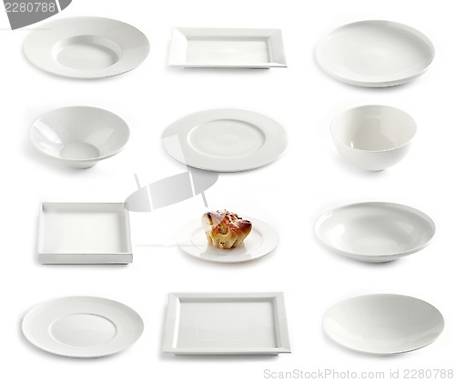 Image of various empty plates