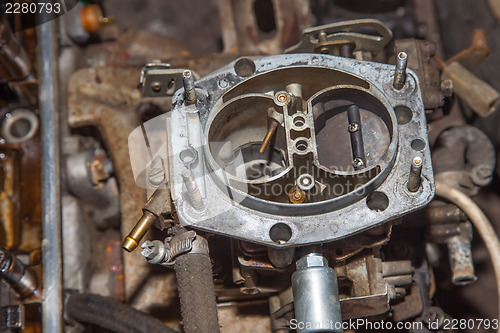 Image of Car's carburetor disassembly