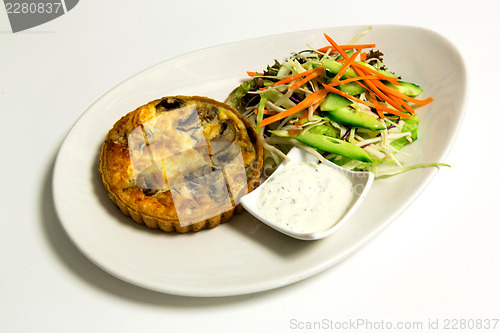 Image of Pie with chopped vegetable and mayonnaise