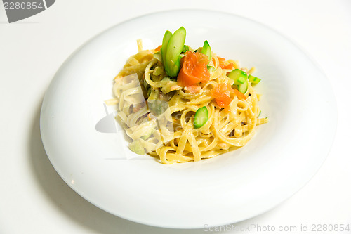 Image of Pasta fettuccine with salmon