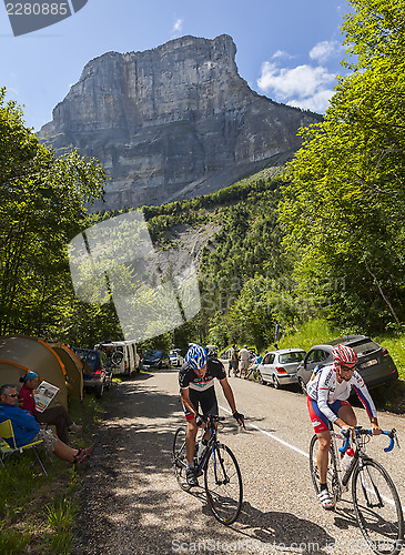 Image of Amateur Cyslists Climbing Col du Granier