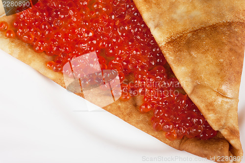 Image of Pancake with red caviar