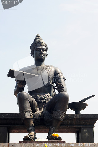 Image of Statue of a Thai King in the Historical Park of Sukhothai