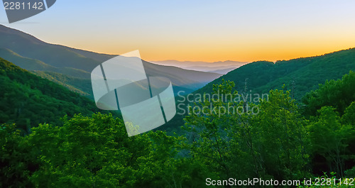 Image of blue ridge parkway early morning