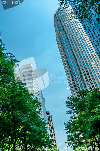 Image of tall city highrise buildings