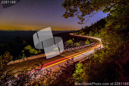 Image of linn cove viaduct at night