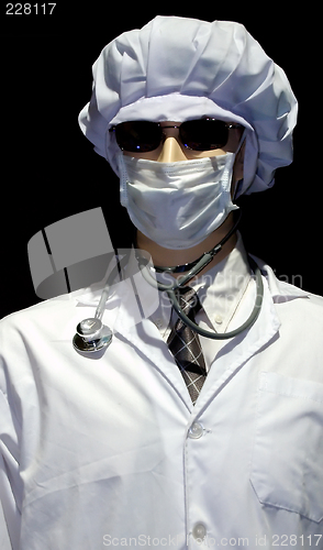 Image of Doctor over Black Background