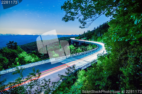 Image of linn cove viaduct at night