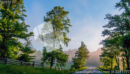 Image of blue ridge parkway early morning