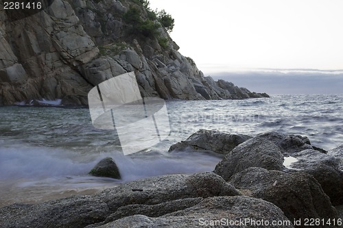 Image of El Kolodar beach - just outside the fortress. Castle Villa Vella.