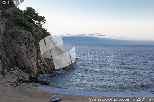 Image of El Kolodar beach - just outside the fortress. Castle Villa Vella.