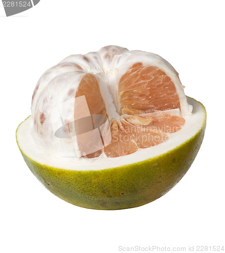 Image of Half peeled pomelo