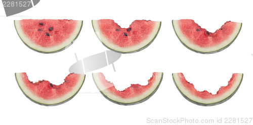 Image of Steps for eating a slice of watermelon