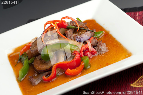 Image of Spicy Eggplant with Beef Thai Food