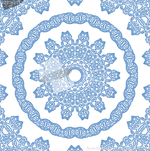 Image of Abstract blue pattern on white