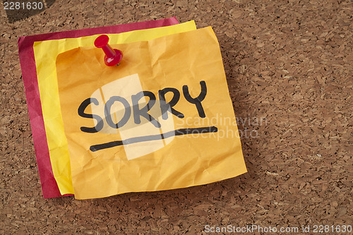 Image of sorry - apology on sticky note