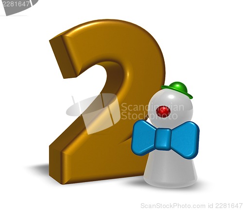 Image of number two and clown