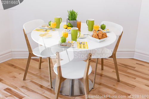 Image of Elegant table with tasty breakfast