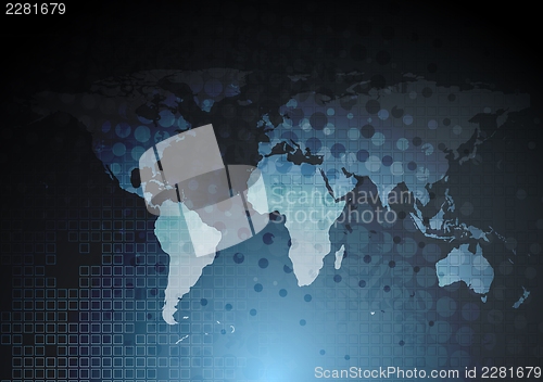 Image of Dark blue hi-tech background